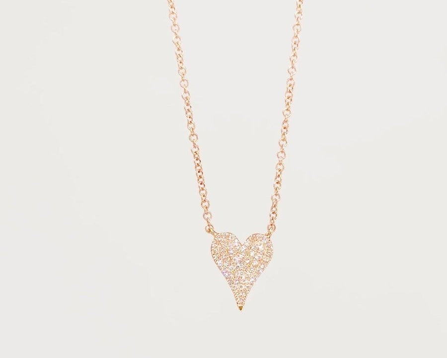 Small Pavé Heart Necklace Rose Gold Necklaces Princess Bride Diamonds 