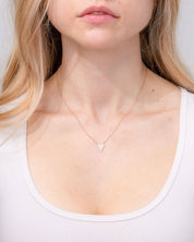 Small Pavé Heart Necklace Rose Gold - PBD Necklaces