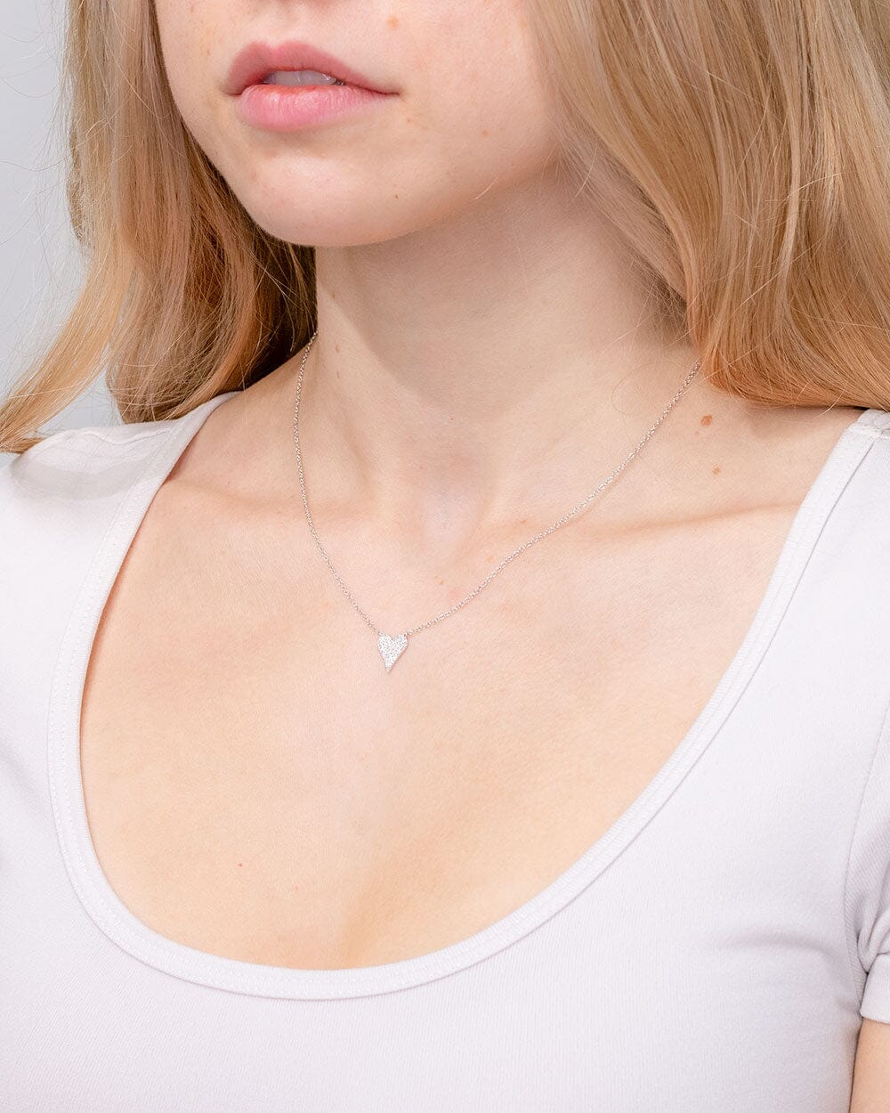 Small Pavé Heart Necklace White Gold Necklaces Princess Bride Diamonds 