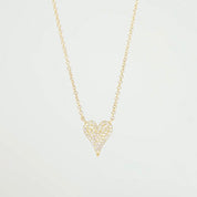 Small Pavé Heart Necklace Yellow Gold Necklaces Princess Bride Diamonds 