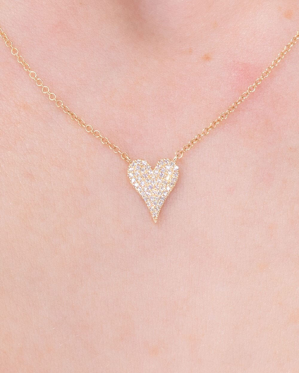 Small Pavé Heart Necklace Yellow Gold Necklaces Princess Bride Diamonds 