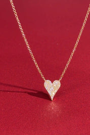 Small Pavé Heart Necklace Yellow Gold - PBD Necklaces