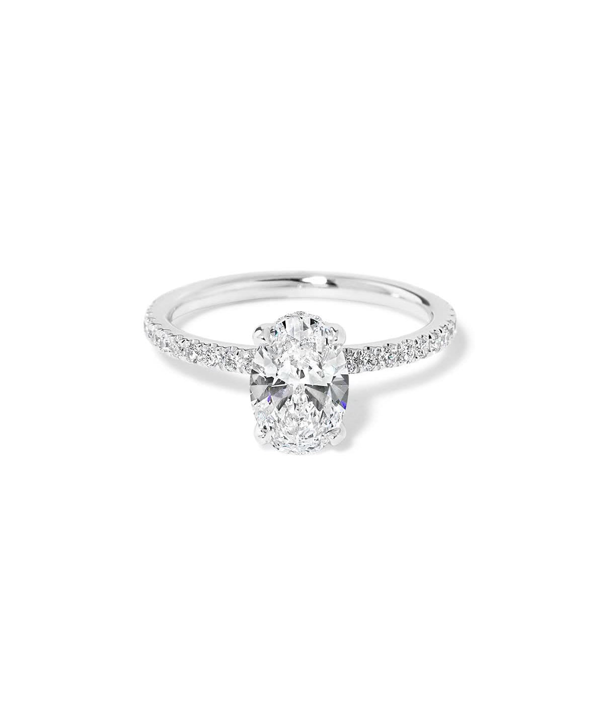 Stephanie Oval Pavé lab diamond engagement ring by Princess Bride Diamonds