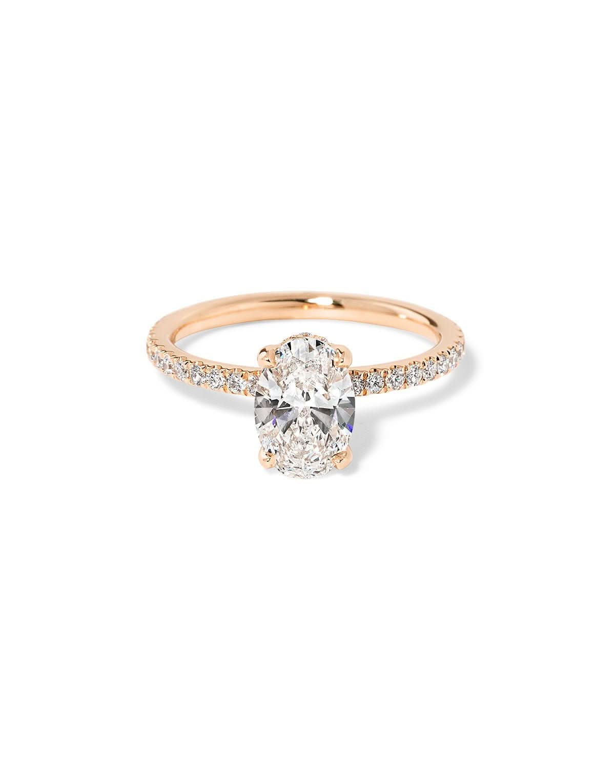 Stephanie Oval Pavé lab diamond engagement ring by Princess Bride Diamonds