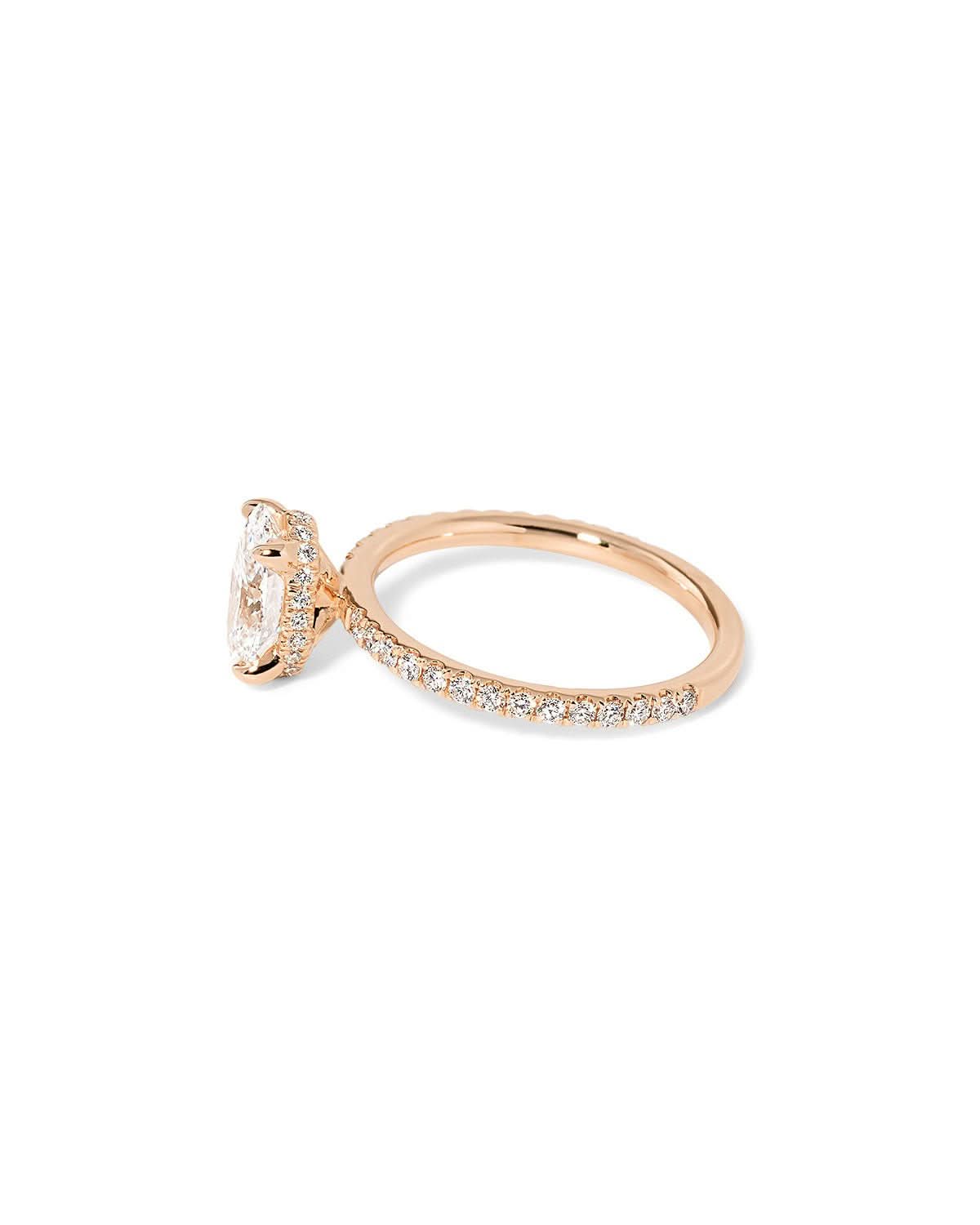 Stephanie Oval Pavé lab diamond engagement ring by Princess Bride Diamonds