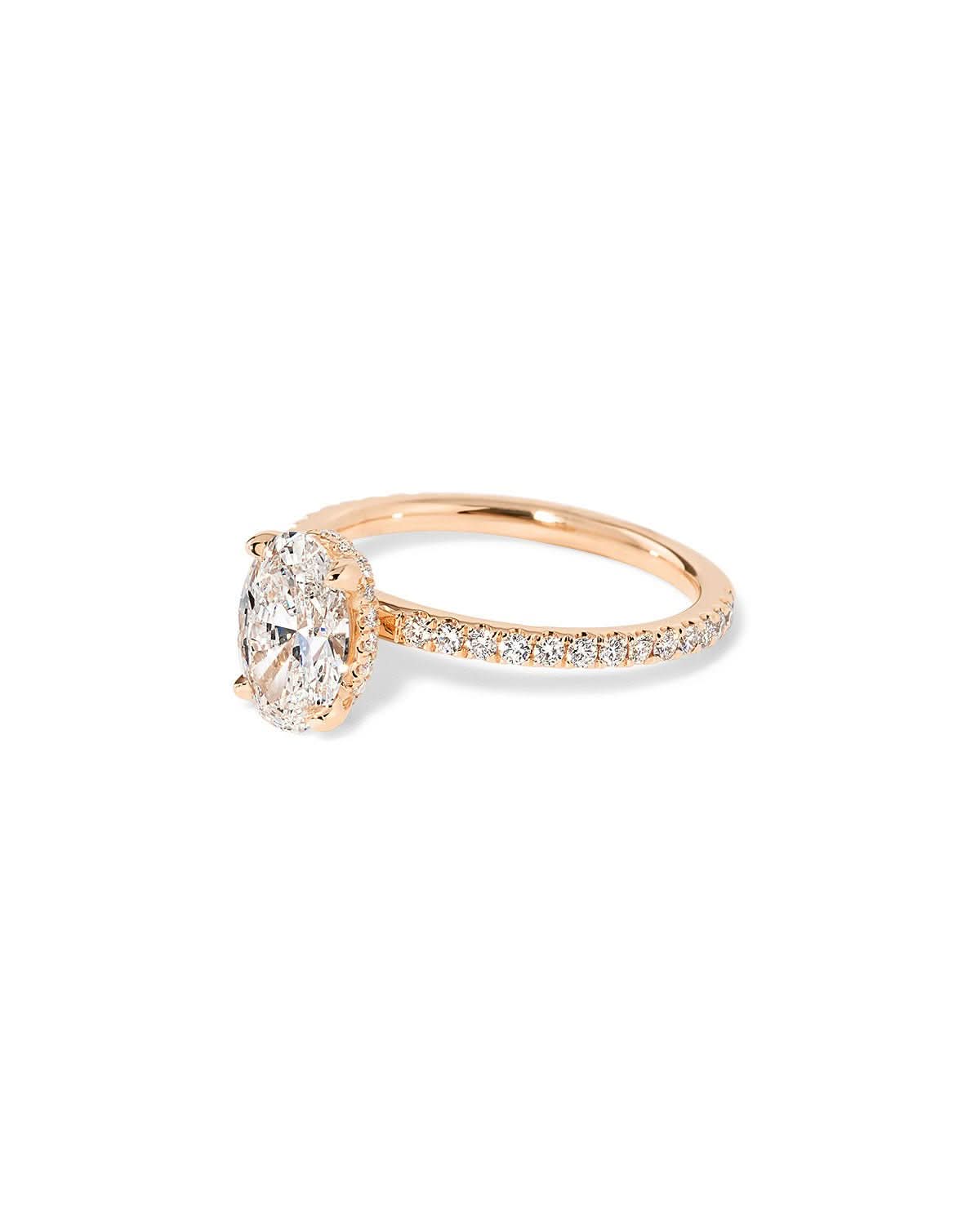 Stephanie Oval Pavé lab diamond engagement ring by Princess Bride Diamonds