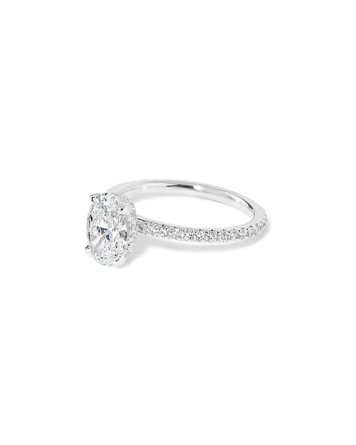 Stephanie Oval Pavé lab diamond engagement ring by Princess Bride Diamonds