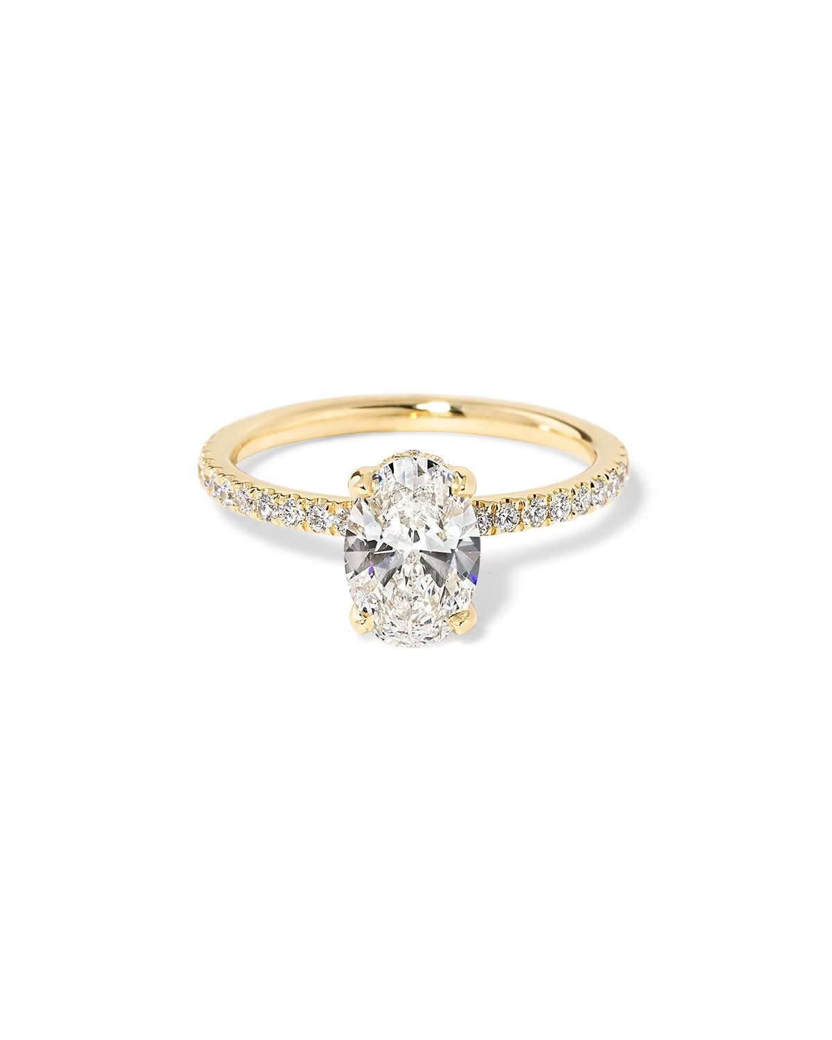 Stephanie Oval Pavé lab diamond engagement ring by Princess Bride Diamonds
