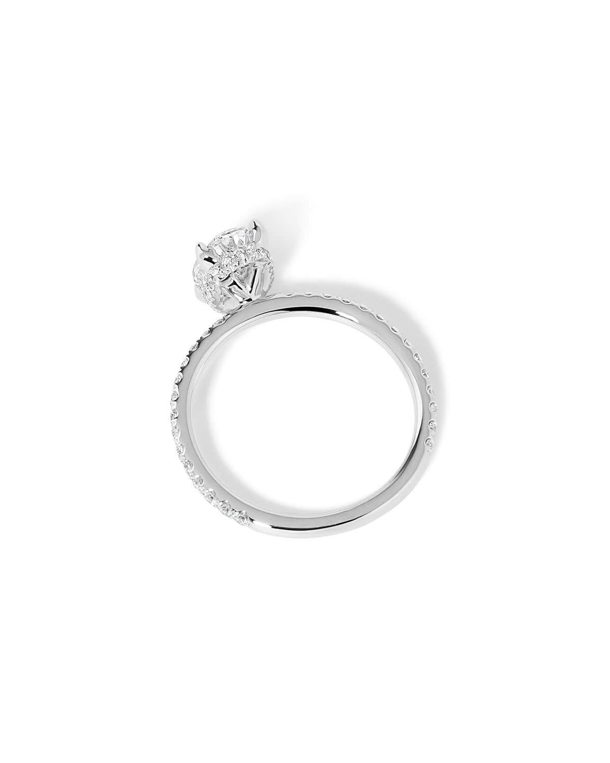 Stephanie Oval Pavé lab diamond engagement ring by Princess Bride Diamonds