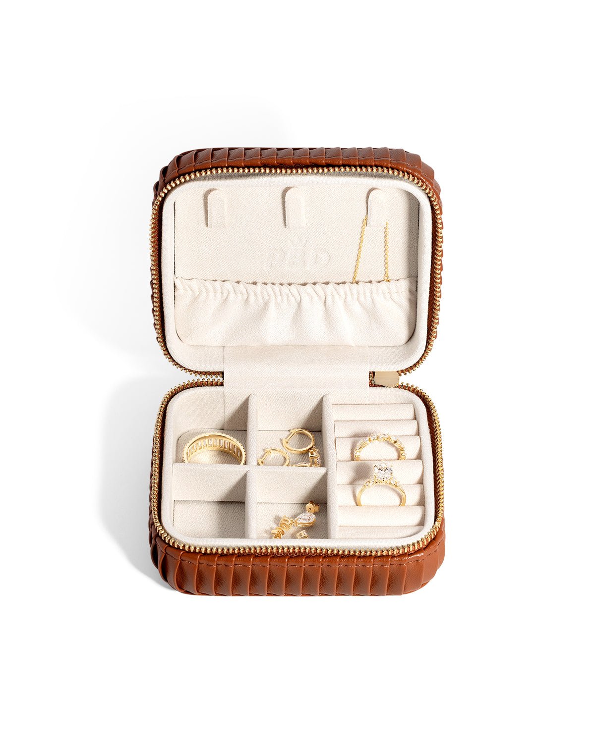 The Travel Case Saddle Brown - PBD Ring Box