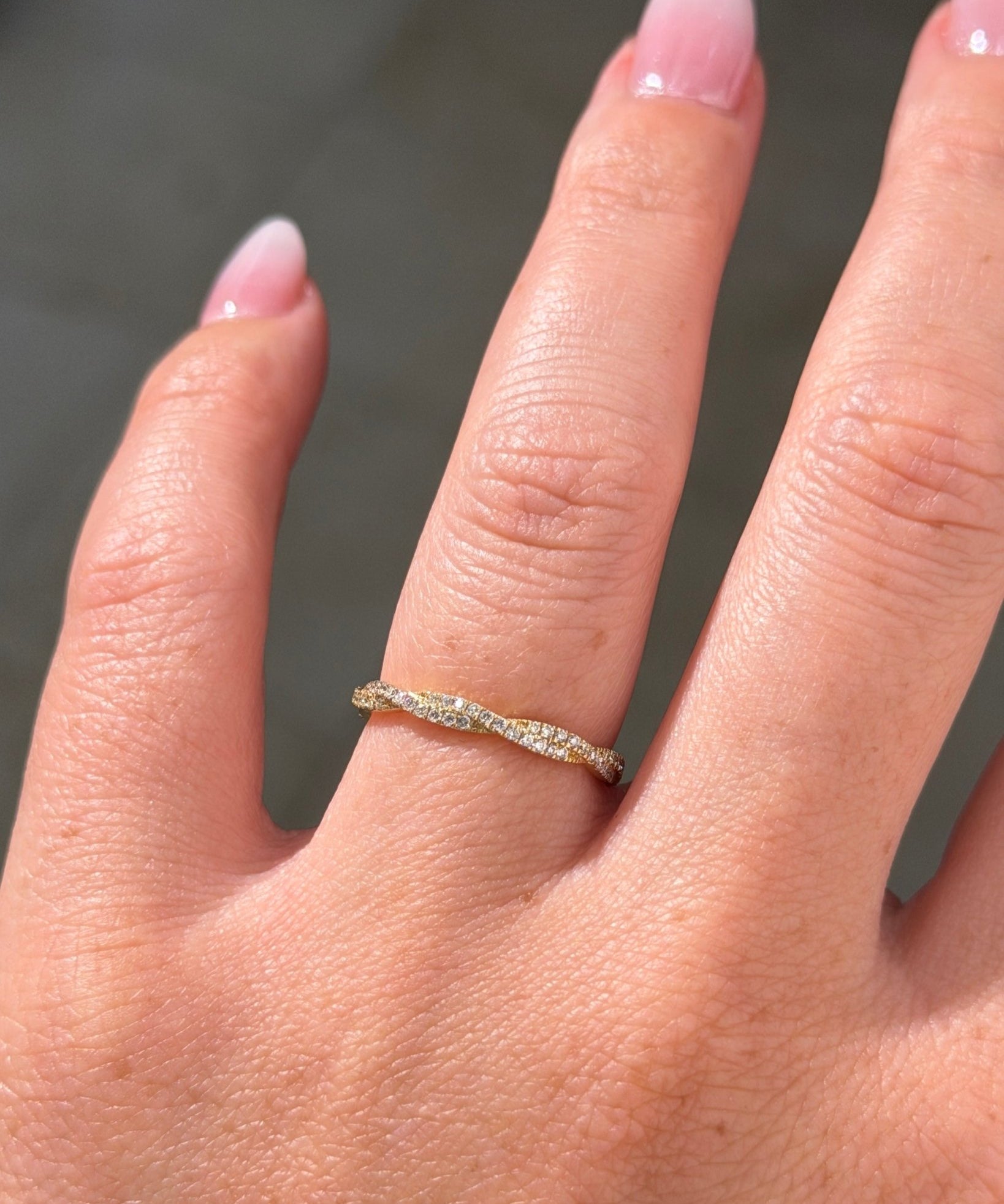 Tight Braid Diamonds Pave Band Yellow Gold - PBD Rings