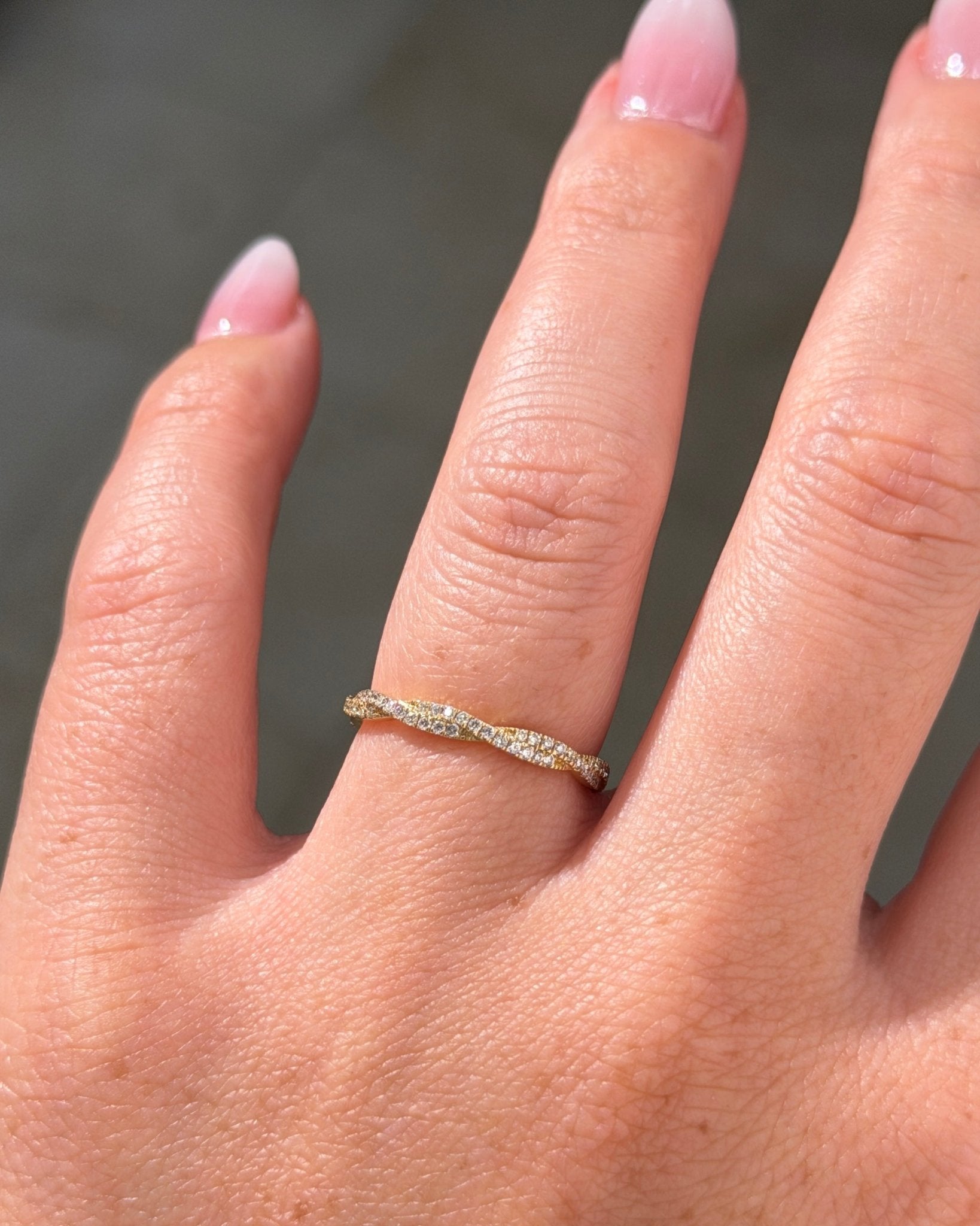 Tight Braid Diamonds Pave Band Yellow Gold - PBD Rings