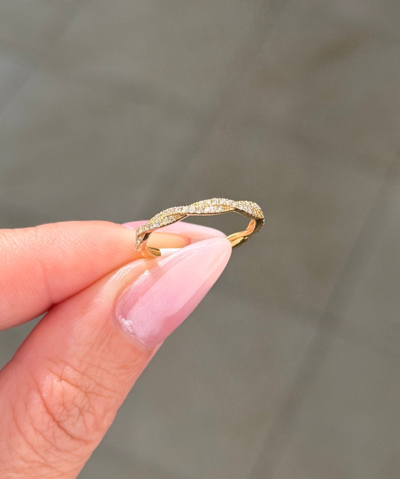 Tight Braid Diamonds Pave Band Yellow Gold - PBD Rings