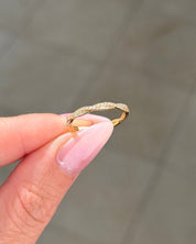 Tight Braid Diamonds Pave Band Yellow Gold - PBD Rings