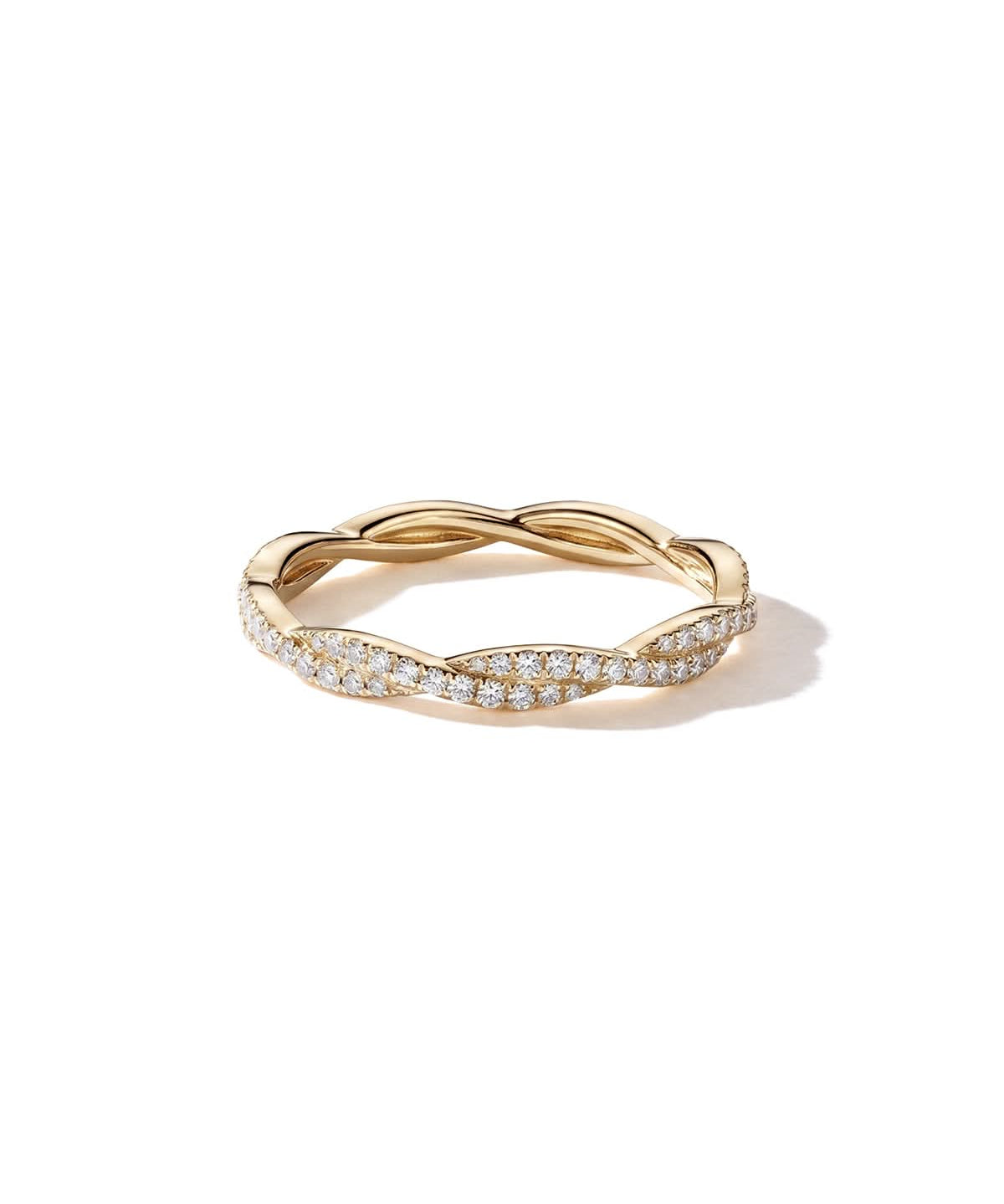 Tight Braid Diamonds Pave Band Yellow Gold - PBD Rings
