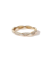 Tight Braid Diamonds Pave Band Yellow Gold
