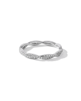Tight Braid Band | 50% Eternity | 14K White Gold