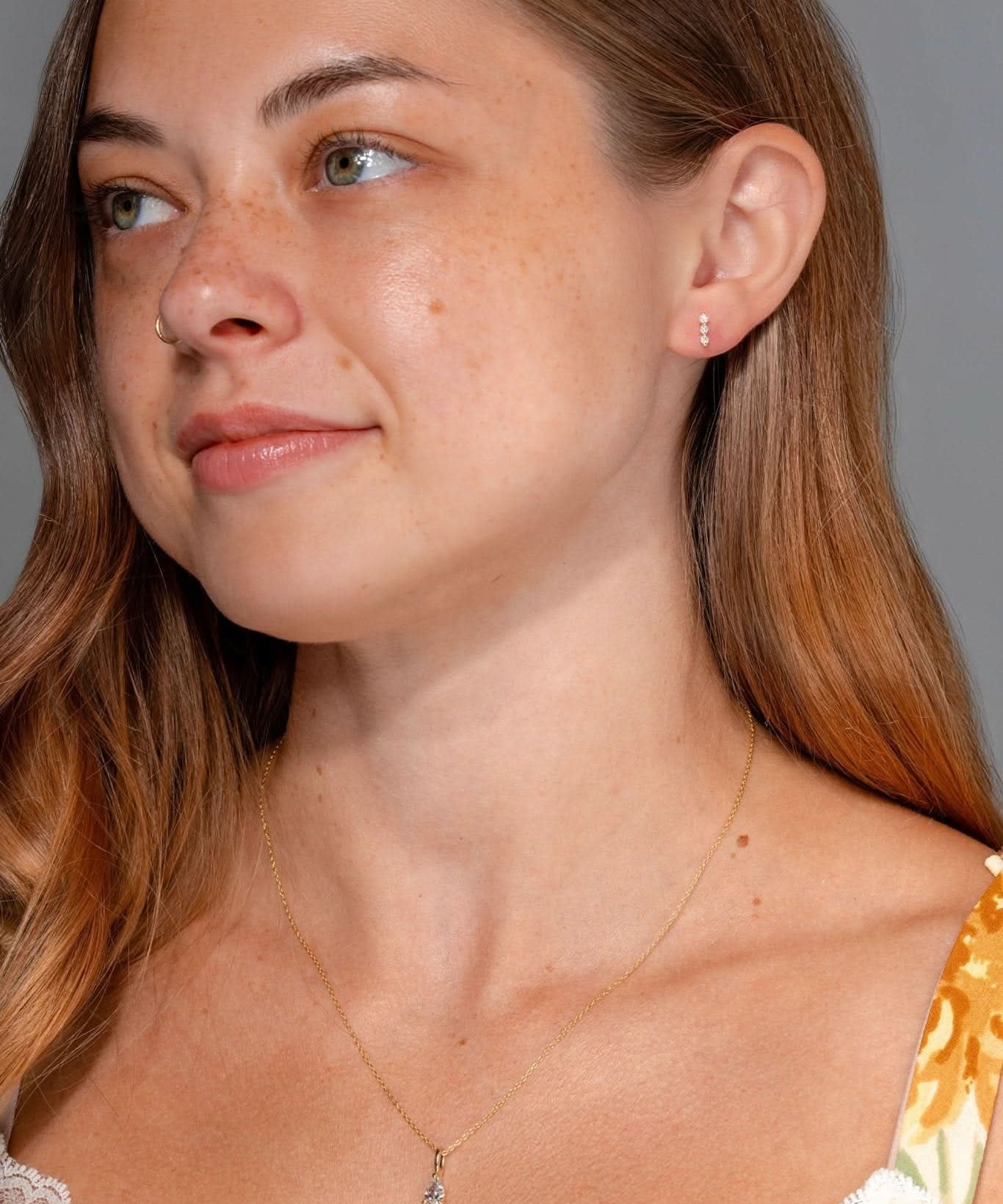 Triple Diamond Line Earrings - PBD Earrings