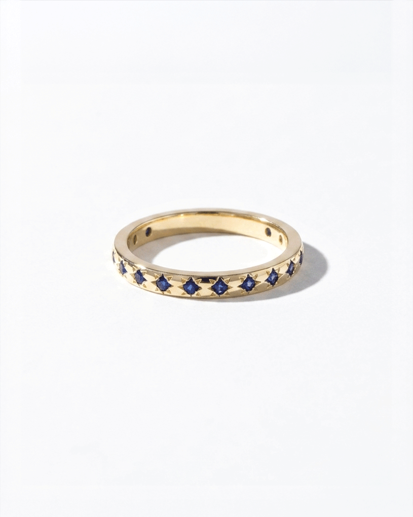 Natural Blue Sapphire Star Band
