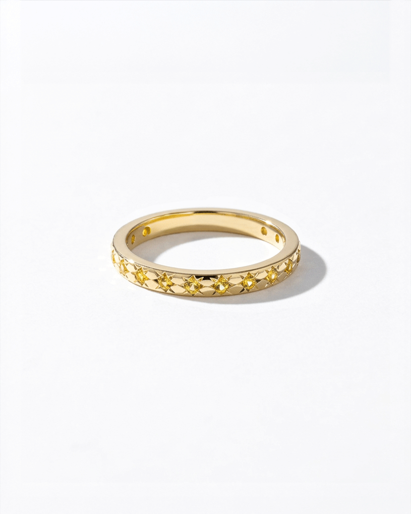 Natural Yellow Sapphire Star Band