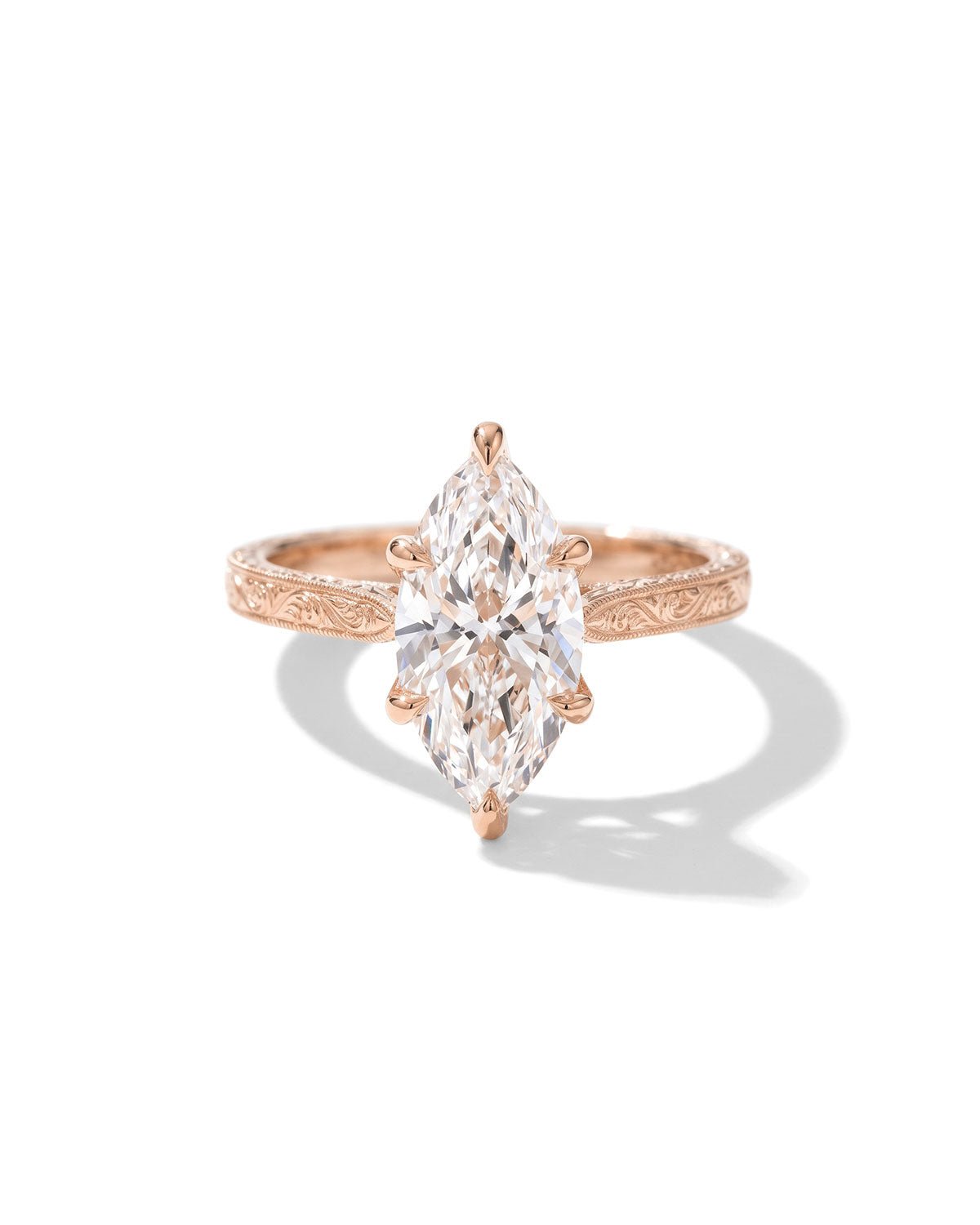 Victoria Marquise Hand Engraved - PBD Engagement Rings
