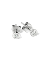 White Gold Diamond Bezel Studs