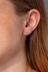 White Gold Diamond Butterfly Studs