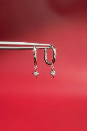 White Gold North Star Huggies - PBD Earrings