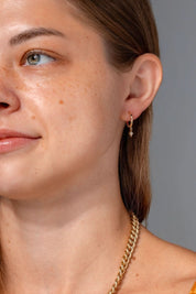 Yellow Gold North Star Huggies - PBD Earrings