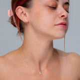Yellow Gold Pavé Moon Studs Earrings Princess Bride Diamonds 