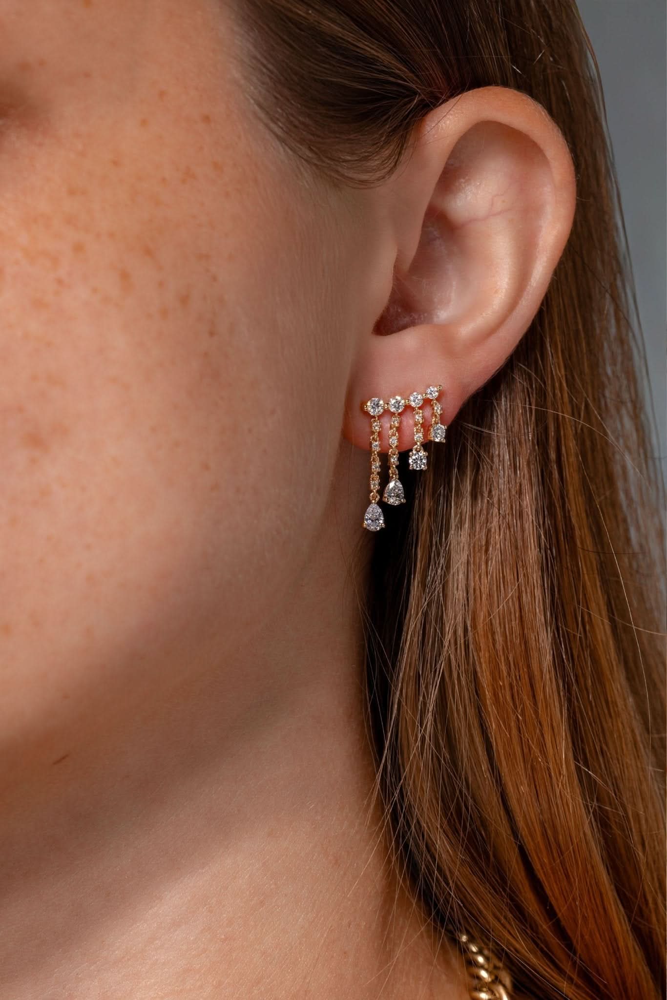 Yellow Gold Sarah Diamond Earrings - PBD Earrings