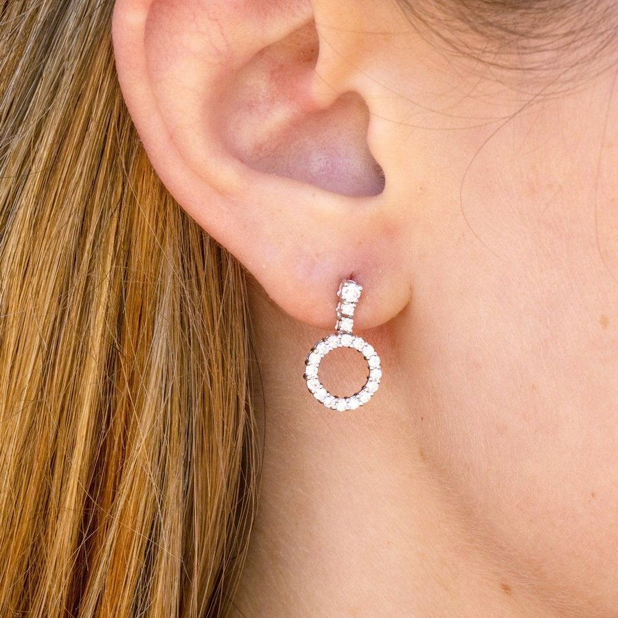 0.75cttw Diamond Circle Earrings Earrings Princess Bride Diamonds 