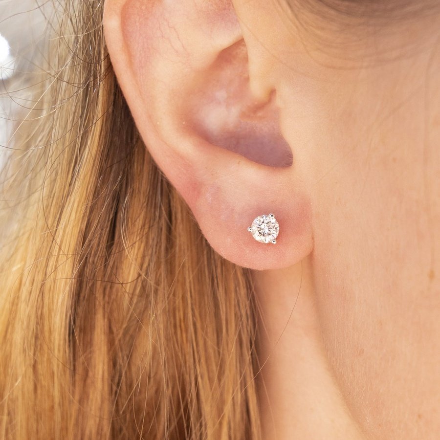 0.80cttw H-SI2 Diamond Studs Earrings Princess Bride Diamonds 
