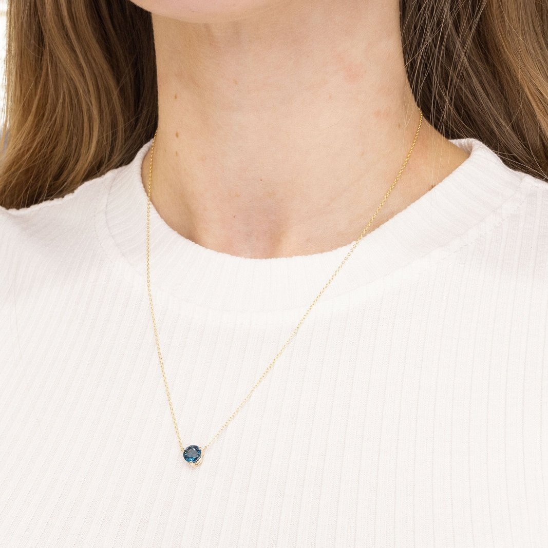 1.07ct Blue Topaz Pendant Necklaces Princess Bride Diamonds 
