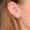 13mm 14k White Gold & Diamond Hoops Earrings Princess Bride Diamonds 