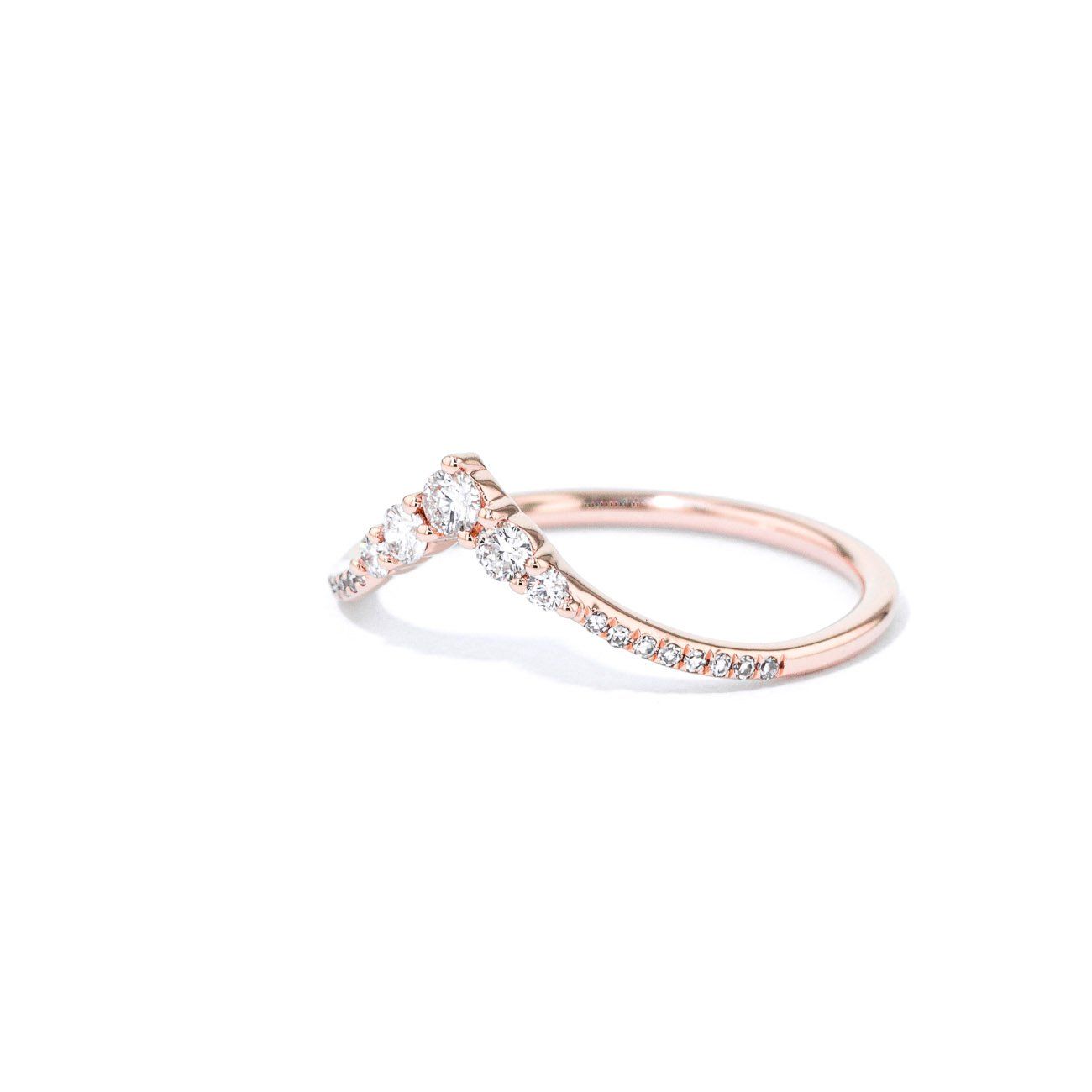 1.3mm Graduating Diamond Chevron Ring Ring Princess Bride Diamonds 