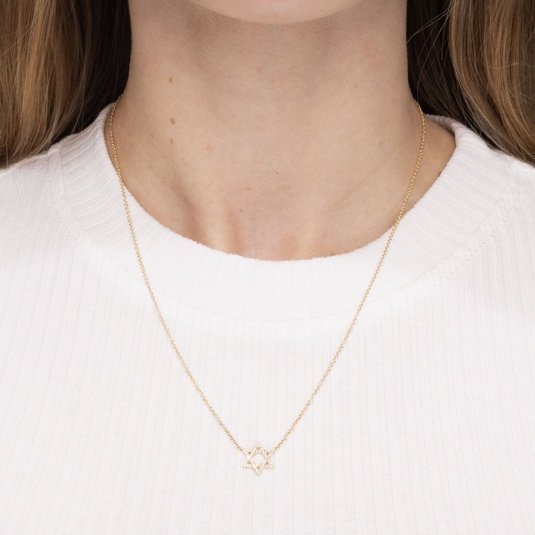 14k Yellow Gold Star of David Necklace Necklaces Princess Bride Diamonds 