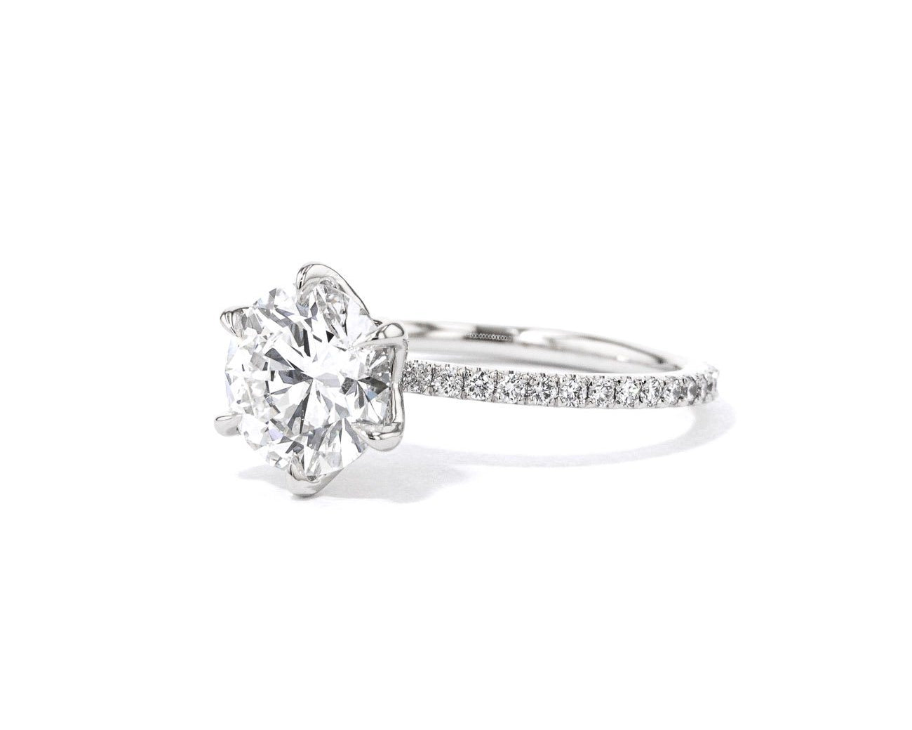 1.4mm Caraline Round Engagement Rings Princess Bride Diamonds 