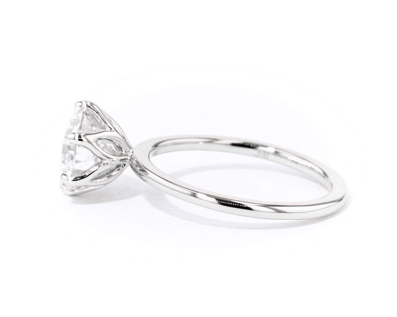 1.4mm Caraline Round High Polish Engagement Rings Princess Bride Diamonds 