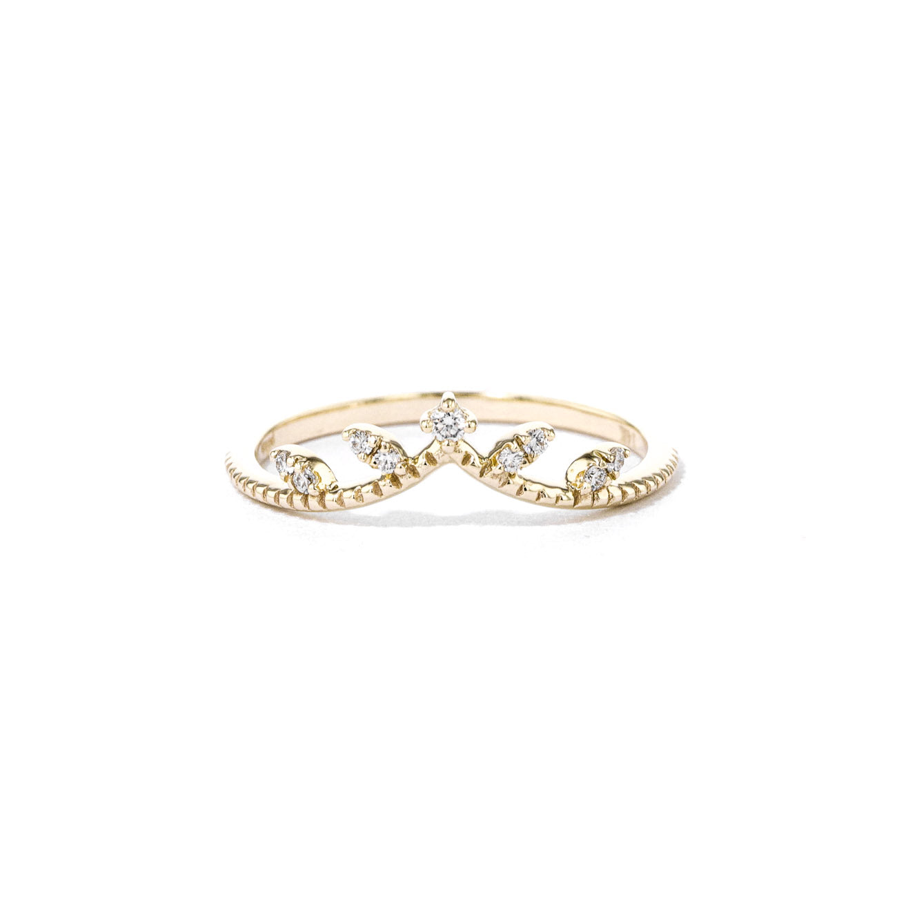 1.4mm Leafy Ring Rings Princess Bride Diamonds 3 14K Yellow Gold 