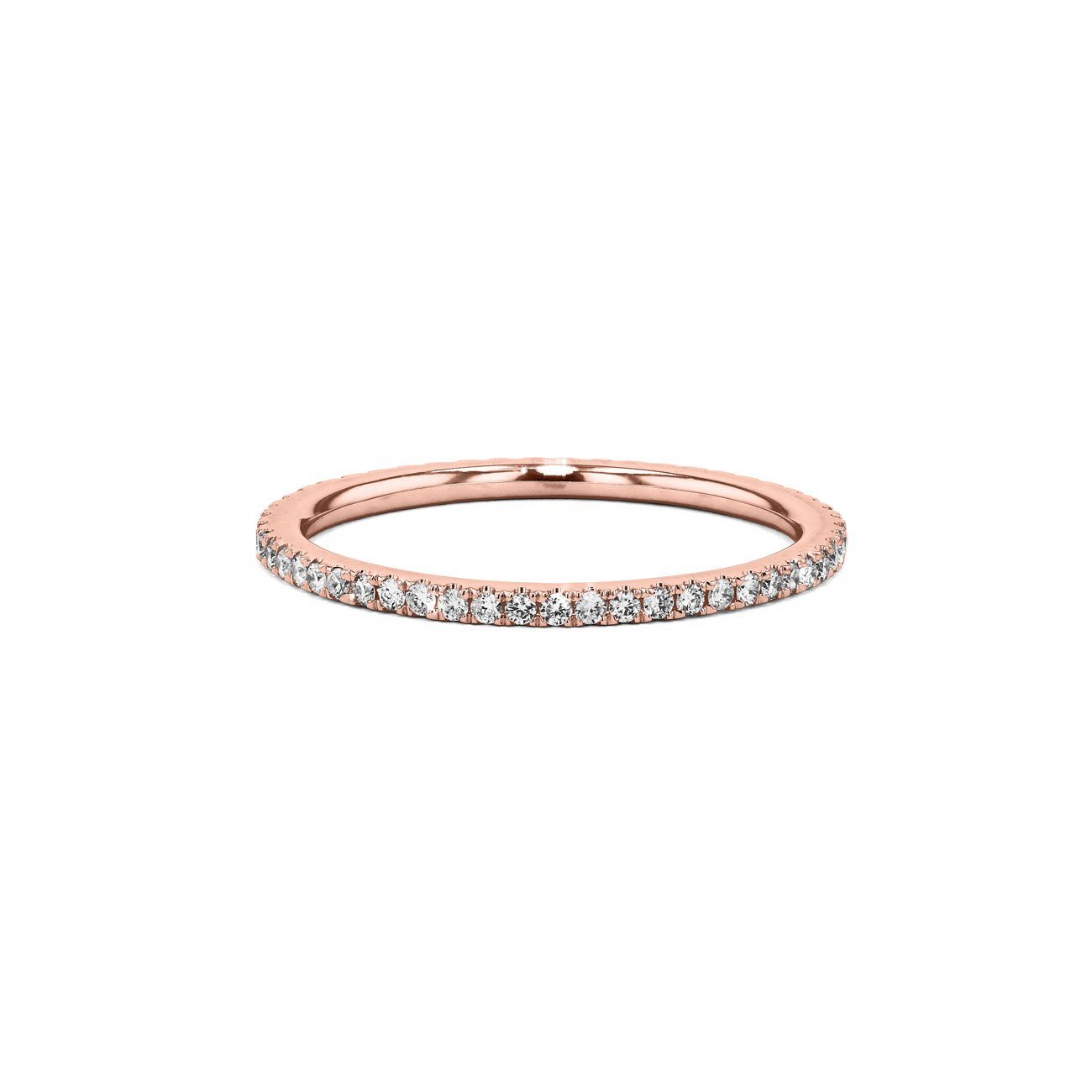 1.4mm Pavé Diamond Ring Ring Princess Bride Diamonds 3 14K Rose Gold 