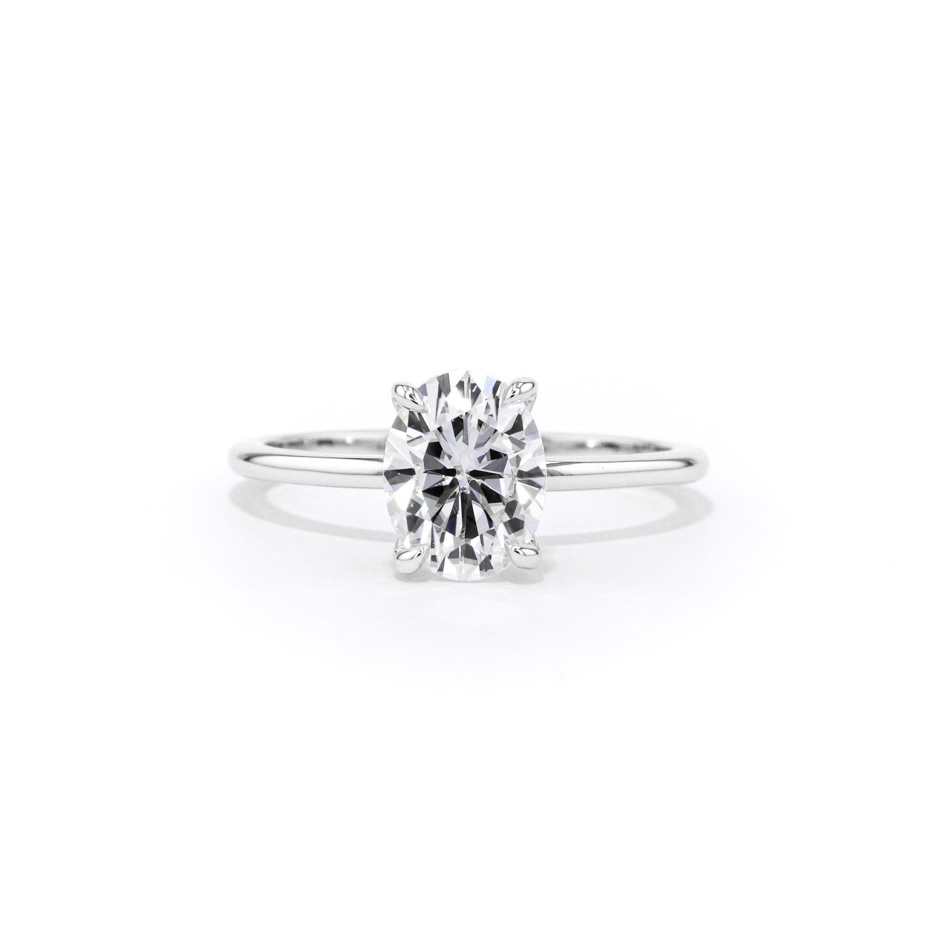 1.5mm Juliette Oval Solitaire Engagement Rings Princess Bride Diamonds 3 14K White Gold 