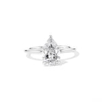 1.6mm Caraline Pear High Polish Engagement Rings Princess Bride Diamonds 3 14K White Gold 