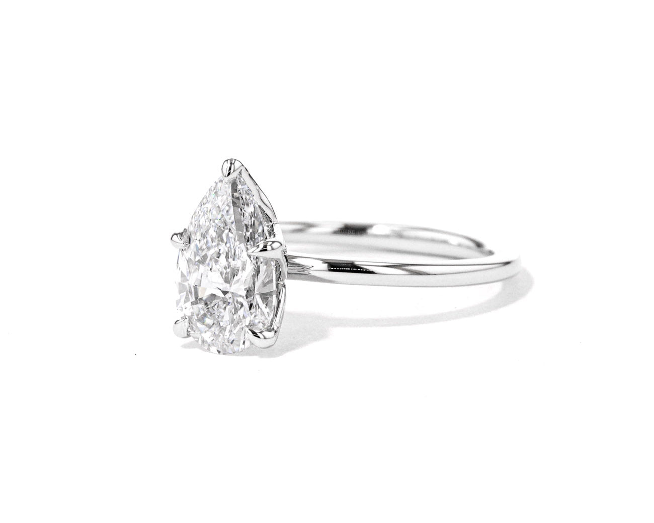 1.6mm Caraline Pear High Polish Engagement Rings Princess Bride Diamonds 