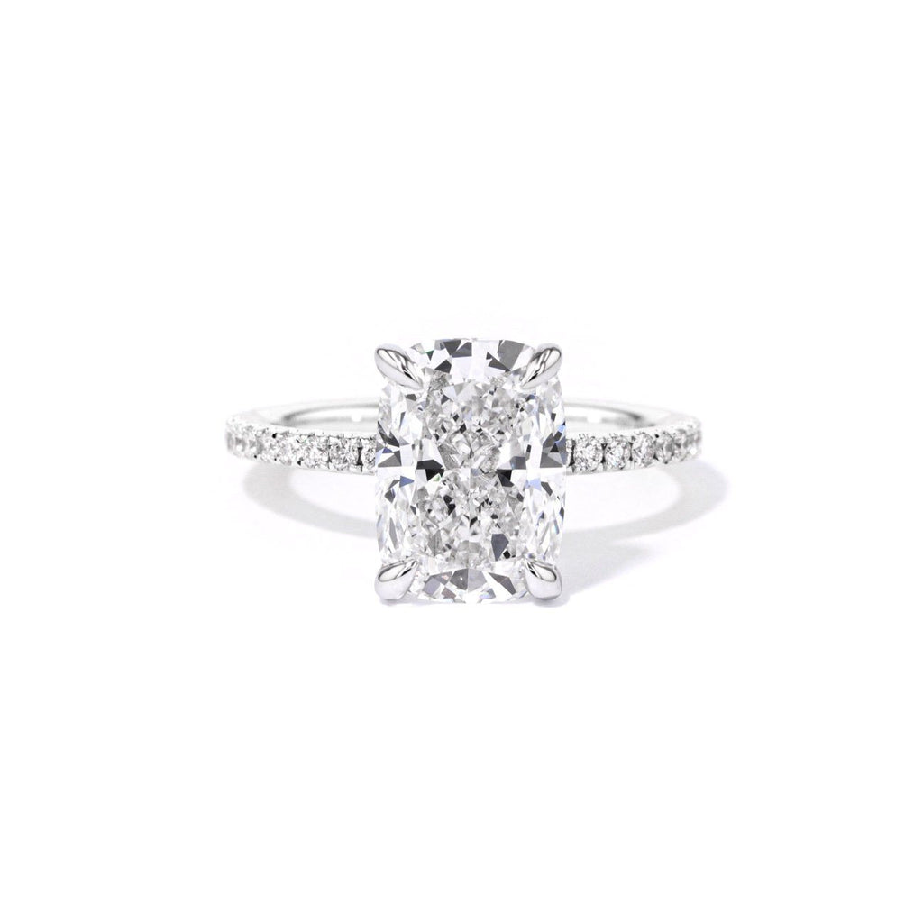 1.6mm Juliette Elongated Cushion Engagement Rings Princess Bride Diamonds 