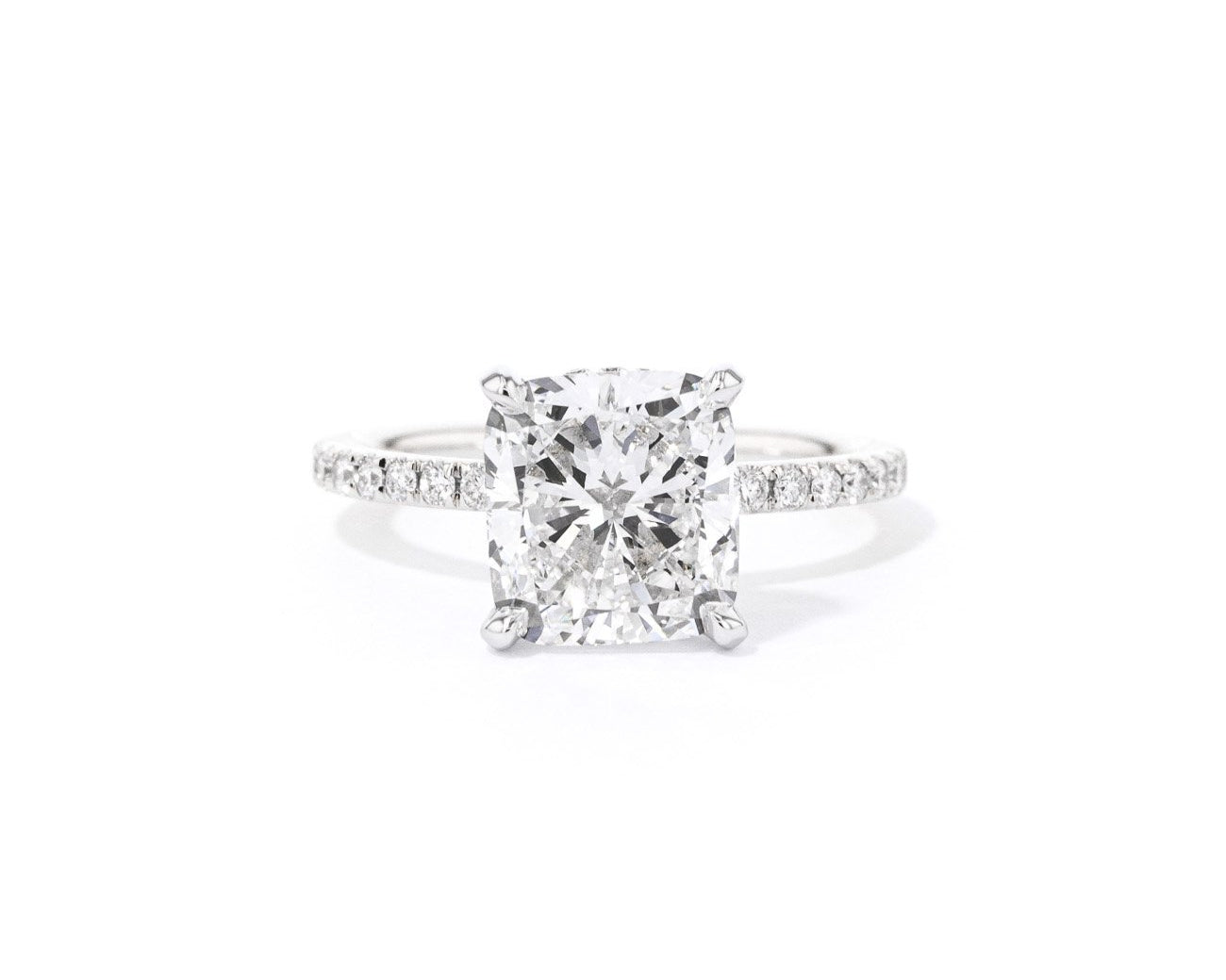 1.6mm Kayla Cushion Engagement Rings Princess Bride Diamonds 3 14K White Gold 
