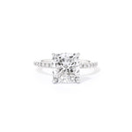 1.6mm Kayla Cushion Engagement Rings Princess Bride Diamonds 3 14K White Gold 