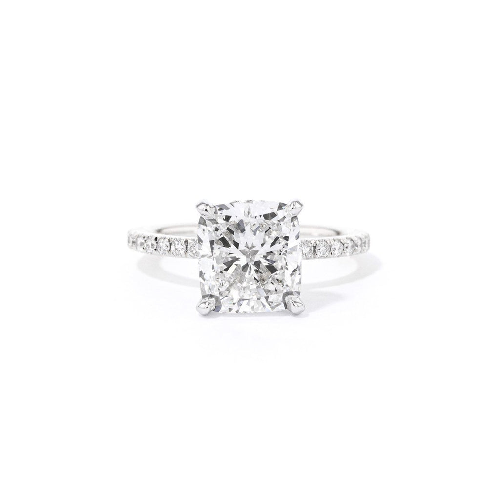 1.6mm Kayla Cushion Engagement Rings Princess Bride Diamonds 3 14K White Gold 
