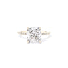 1.6mm Kayla Cushion Engagement Rings Princess Bride Diamonds 3 14K Yellow Gold 