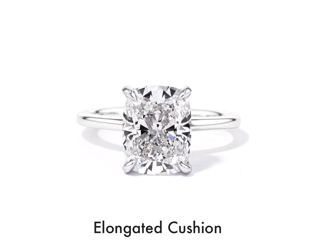 1.6mm Kayla Cushion High Polish Engagement Rings Princess Bride Diamonds 